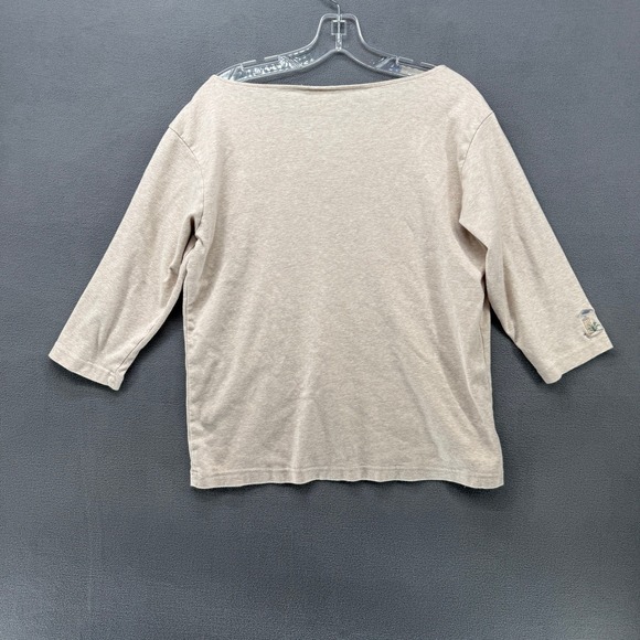 Disney Store Winnie the Pooh Embroidered Boat Neck Top Oatmeal XXL 3/4 Sleeve - Picture 2 of 10